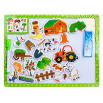 Puzzle PROMO Drewniana ukadanka tablica magnetyczna Gospodarstwo 1005248 Norimpex