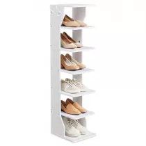 Songmics Wska biaa szafka na buty 6 poziomw
