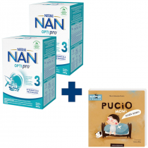 Nestle Nan Optipro Zestaw 3 Junior Produkt na bazie mleka dla dzieci po 1. roku + Pucio mówi dzień dobry GRATIS 2 x 650 g