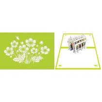 DaVinci Karnet + koperta POP-UP Szklarnia z kwiat 12x18cm