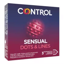 Control Sensual Dots & Lines prezerwatywy w prki i wypustki 3 szt.