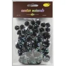 Galeria Hobby Pompony glitter czarne 15x25mm 30 szt.