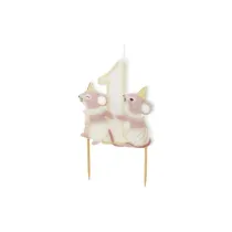 PartyDeco �wieczka urodzinowa cyfra 1 Myszki 7.5cm