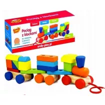 Pocig drewniany z klockami 36X12X9 PLX PUD SMILY PLAY AC7621 AN0