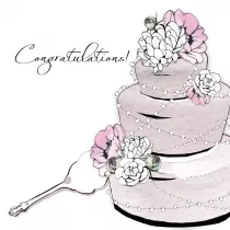 Clear Creations Karnet Swarovski kwadrat CL1205 �lub Tort