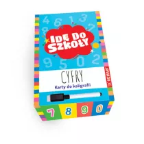 Id do szkoy. Cyfry. Karty do kaligrafii z pisakiem suchocieralnym