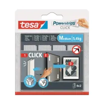Rzepy samoprzylepne Tesa Powerstrips Click Medium bia�e 4 pary