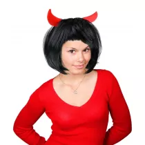 Arpex Ozdoba hallowen peruka Diablicy czarna