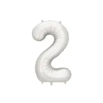 PartyDeco Balon foliowy cyfra 2 srebrny 86cm