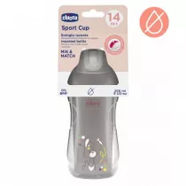 Chicco Kubek niekapek termicz ze somk 266ml szary 14m+