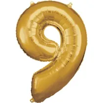 Amscan Balon foliowy cyfra 9 z�ota 60x86cm