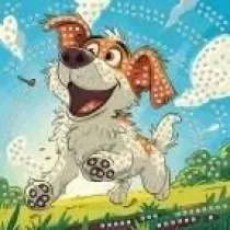 Mozaika piankowa biegncy pies 25x25cm Titanum