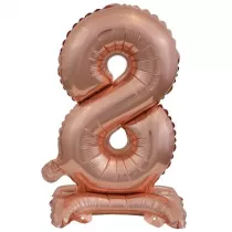 Amscan Balon foliowy mini cyfra 8 na stojaku r�owe z�oto