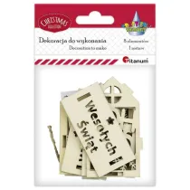 Titanum Zawieszka drewniana 3D domek a�urowy 69x56x85mm