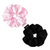 Glov Satin Scrunchies satynowe gumki do w�os�w S Pink/Black 2szt 2 szt.