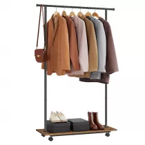 Songmics Mobilny wieszak na ubrania 160,3 cm brz rustykalny