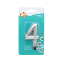 Godan �wieczka Cyfra 4 - Diament metalik 7.6cm