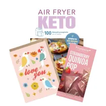 Pakiet: Air Fryer Keto. 100 �atwych przepis�w na co dzie�, Tabliczka kakaowa truskawka - quinoa, Kartka okoliczno�ciowa Papu�ki, eko koperta K029
