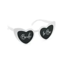 PartyDeco Okulary serduszka z napisem Bride to Be