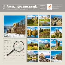 Sztuka Rodzinna Kalendarz 30 x 30 z naklejkami. Romantyczne zamki 2022