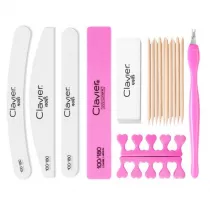 Clavier Zestaw do manicure pilink do paznokci + patyczki do manicure + separator do pedicure + radeko + blok polerski + polerka