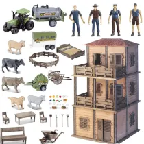 Du�y zestaw farma domek z rolnikami DIY