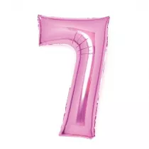 Amscan Balon foliowy cyfra 7 r�owa 45x66cm