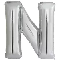 Amscan Balon foliowy litera N srebrna 79x86cm