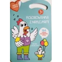 Kolorowana z naklejkami. Na wsi z kogutem
