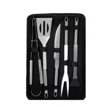 Sztuce do grilla akcesoria grillowe zestaw w etui 6 w 1