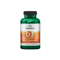 Swanson Witamina D-3 2000IU z olejem z kokosa - suplement diety 60 kaps.