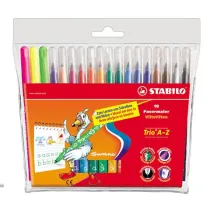 Stabilo Flamastry tr�jk�tne Trio A-Z 18 kolor�w