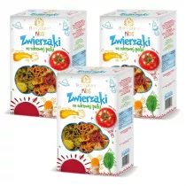 Bartolini Kids Makaron dla dzieci z warzywami zwierztka Zestaw 3 x 250 g