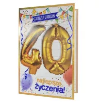 Kukartka Karnet Urodziny 40 + balony QBL-004