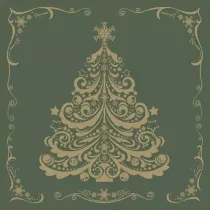 Serwetki Lunch Daisy BN - Gold Christmas Tree on Green SDGW024802