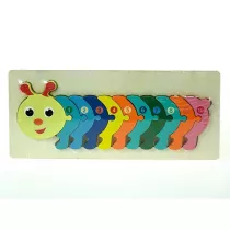 Ukadanka drewniana puzzle gsienica edukacyjna Adar