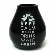 Organic Mate Green Matero ceramiczne luka negro z logo mate green 350 ml
