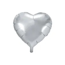 PartyDeco Balon foliowy serce srebrny 45cm