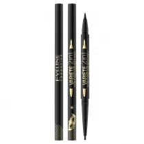 Eveline Cosmetics Variete Double Effect eyeliner w pisaku i kredka wodoodporna 2w1 Ultra Black