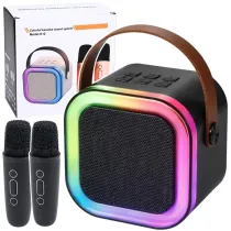LeanToys Zestaw Do Karaoke G�o�nik Dwa Mikrofony led