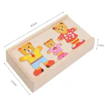 Puzzle drewno misie Merkpol