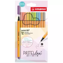 Cienkopis STABILO point 88 Pastellove 12 szt.
