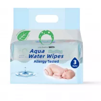 Luna Bambini Chusteczki nawilane wodne Aqua Water Wipes, twarda klapka 3 x 60 szt.