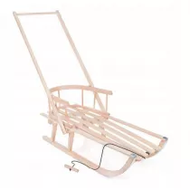 Sanki drewniane z pchaczem oparcie + sznurek