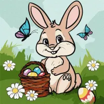 Malowanie po numerach - Koszyk wielkanocny 30x30cm Ideyka