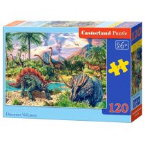 Puzzle 120 el. Dinozaury przy wulkanach Castorland