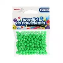 Brewis Koraliki do nawlekania + sznurek zielone 6 mm, 16g