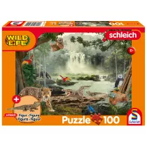 Puzzle 100 el. Schleich Dzika przyroda + figurka Schmidt