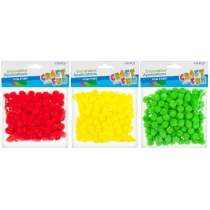 Craft with Fun Ozdoba dekoracyjna kolorowe pompony mix 130 szt.