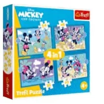 Puzzle 4w1 Zabawne zdarzenia Myszki Miki Trefl